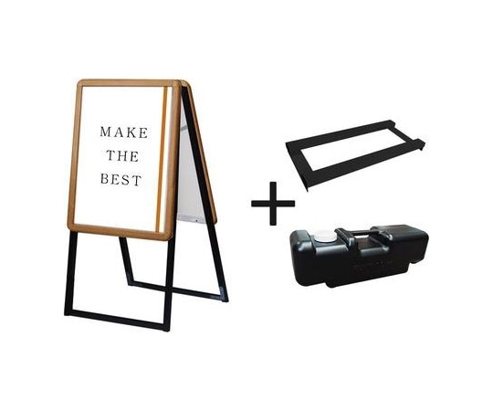 常磐精工 ポスターグリップスタンド看板 屋外用 A2 両面 木目 ウエイトアーム・水タンクセット PGSK-A2RM-G-3SET 1個（ご注文単位1個）【直送品】