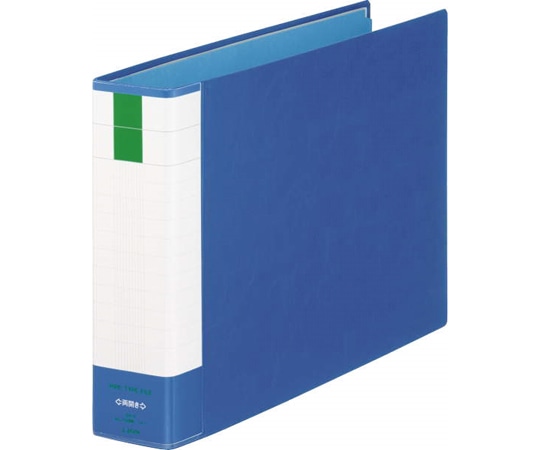 ライオン事務器 パイプ式ファイル両開き〈環境〉 ブルー No.750RK 1冊(ご注文単位1冊)【直送品】
