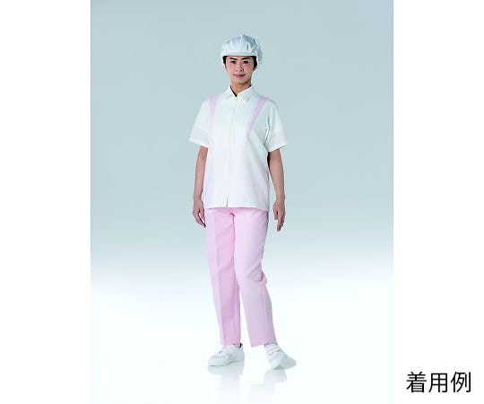 東洋リントフリー クリーン半袖上着(女性用) 白×ピンク L JB259B-14 L 1枚 (ご注文単位1枚)【直送品】