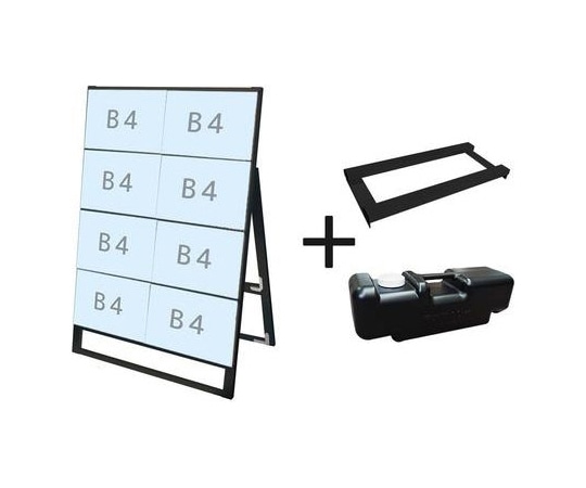 常磐精工 ブラックカードケーススタンド看板 B4横8片面 ウエイトアーム・水タンクセット BCCSK-B4Y8K-3SET 1個（ご注文単位1個）【直送品】
