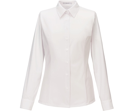 カーシーカシマ ENJOY 長袖シャツブラウス TRICOT CORD KNIT ホワイト 17号 EWB871 1枚（ご注文単位1枚）【直送品】