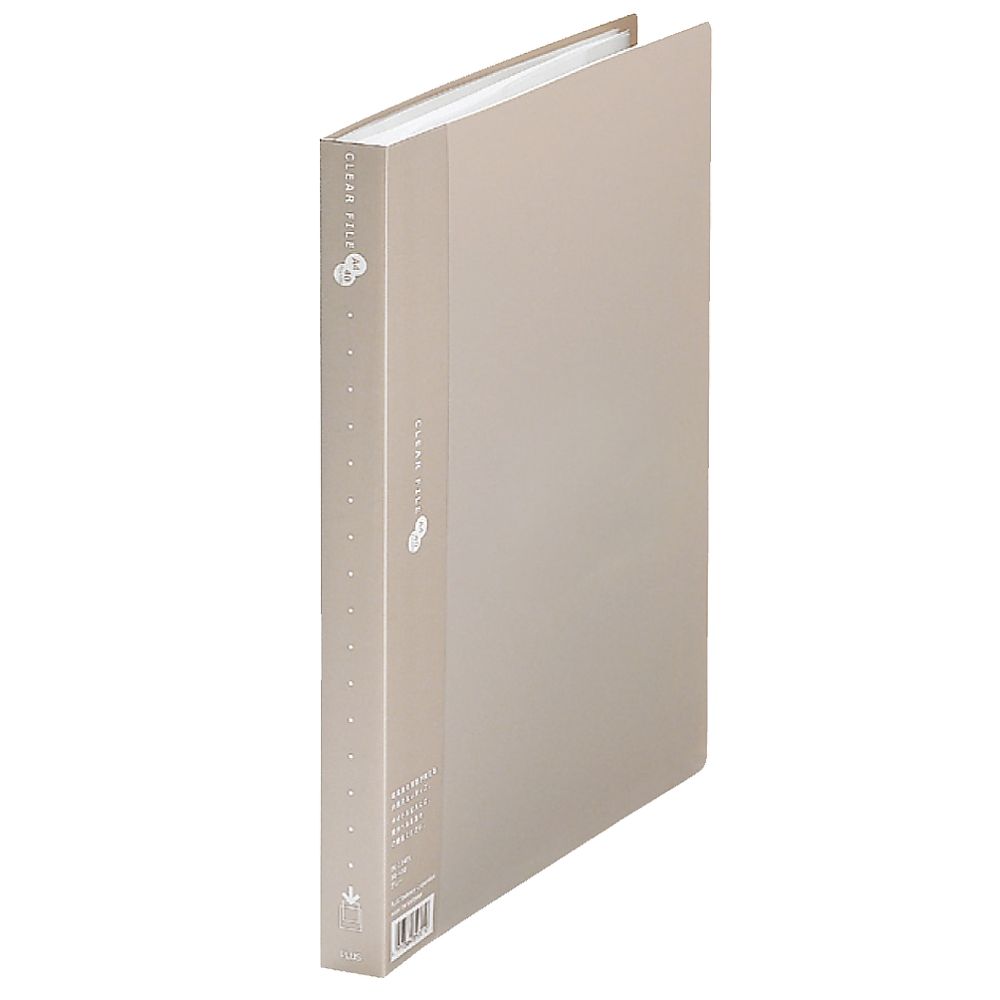 プラス クリアーファイル 40P A4S グレー FC-124EL GY 1冊(ご注文単位1冊)【直送品】