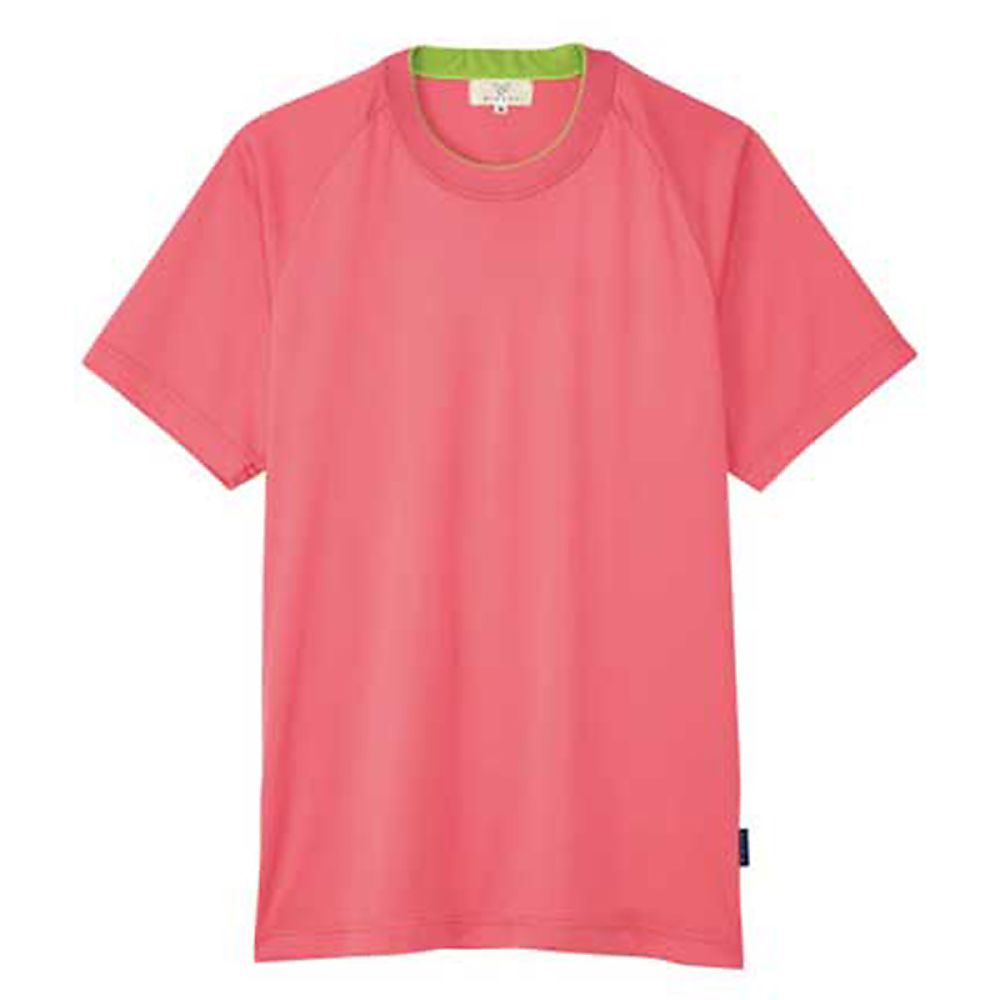 KIRAKU(トンボ) Tシャツ ピンク×ライム 3L(身丈77cm) CR184-13 3L 1枚(ご注文単位1枚)【直送品】