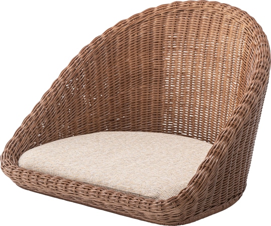 東谷 ラタン フロアチェア ブラウン NRS-425BR 1個（ご注文単位1個）【直送品】