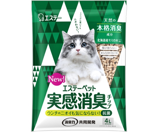 エステー エステーペット 実感消臭チップ 4L×4袋入  1ケース（ご注文単位1ケース）【直送品】