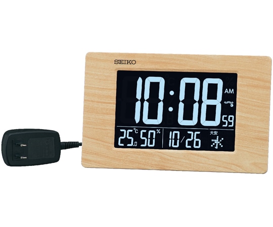 セイコー 交流式電波デジタル時計 120×195×24mm 薄茶 DL219B 1個(ご注文単位1個)【直送品】