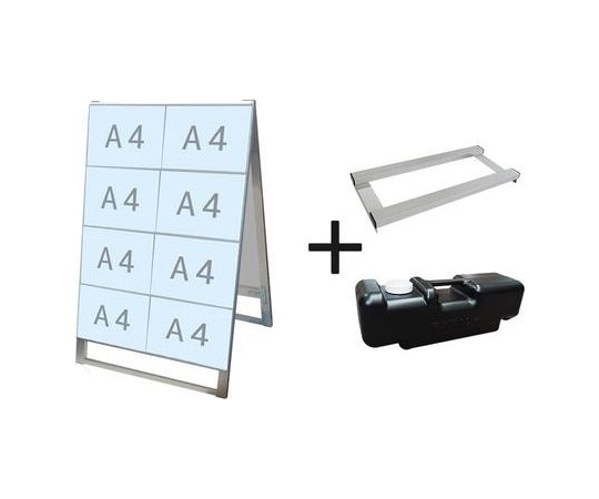 常磐精工 カードケーススタンド看板 A4横16両面 ウエイトアーム・水タンクセット CCSK-A4Y16R-3SET 1個（ご注文単位1個）【直送品】