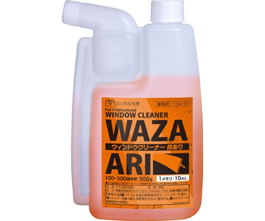 ミッケル化学 ウインドウクリーナー技あり 500g×10本 1箱(3本入)  1箱(ご注文単位1箱)【直送品】