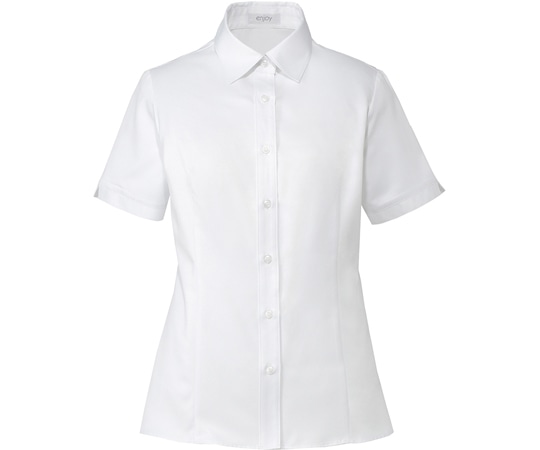 カーシーカシマ ENJOY 半袖ブラウス FINE KERSEY ホワイト 15号 ESB594 1枚（ご注文単位1枚）【直送品】