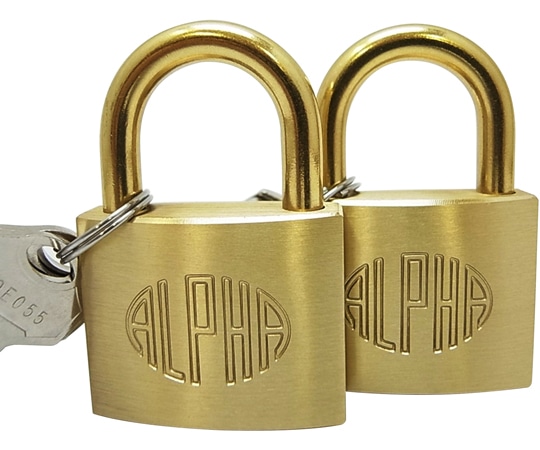 アルファ 南京錠 同一キー 2個入り #1000-2KA40M 1セット(ご注文単位1セット)【直送品】
