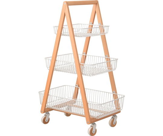 東谷 バスケットワゴン ホワイト PW-54WH 1個（ご注文単位1個）【直送品】