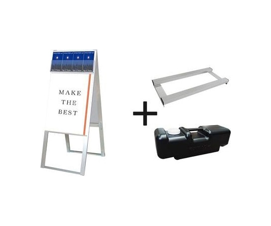 常磐精工 パンフレットケーススタンド看板 Dタイプ A2両面 ウエイトアーム・水タンクセット PCSKD-A2R-3SET 1個（ご注文単位1個）【直送品】