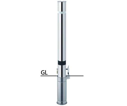 サンポール リフター ステンレス 車止め エンド用 カギ付 スプリング付 φ76.3 LA-8SKCS-E 1本(ご注文単位1本)【直送品】