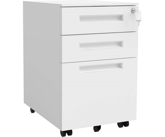 Y2K BWモバイルワゴン 3段 ホワイト BW4-3LP-WH 1台（ご注文単位1台）【直送品】