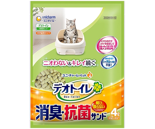 ユニ・チャーム デオトイレ 飛び散らない消臭・抗菌サンド 4L 67543 1袋(ご注文単位1袋)【直送品】
