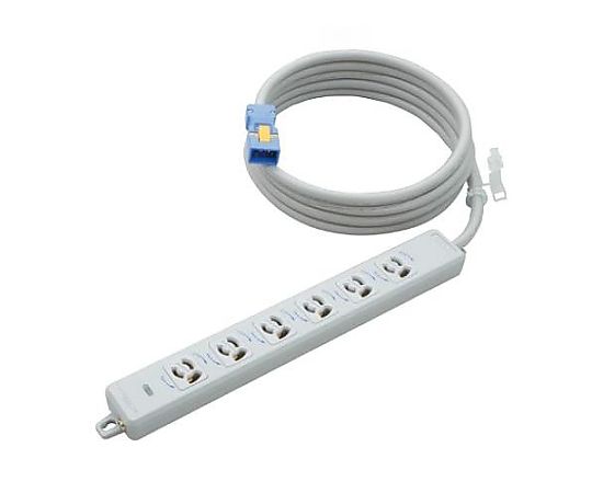 アズワン AC125V/15Ax 5m タップ(6口・ハーネスプラグ/抜け止 EA815GK-272 1個(ご注文単位1個)【直送品】