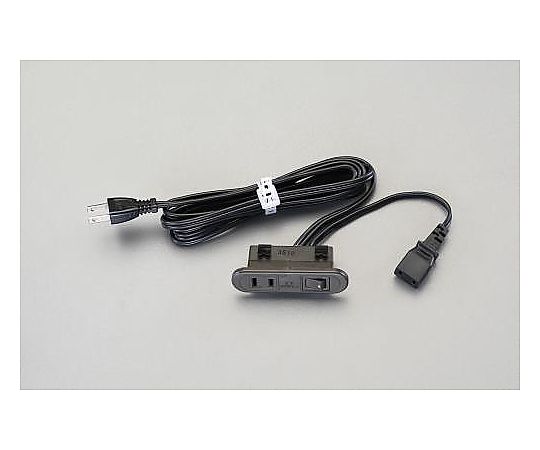 エスコ AC125V/15Ax2m コンセント(埋め込み・スイッチ付/茶) EA815HS-1 1個(ご注文単位1個)【直送品】