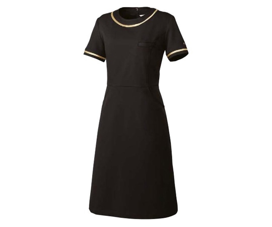 MICHEL KLEIN(ミッシェルクラン) ワンピース ブラック L ストレッチラチネ 袖丈20.5cm MK-0020 1着（ご注文単位1着）【直送品】