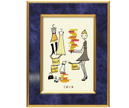 万丈 フォトフレーム クラシック L判 ブルー PFC-L-BL 1個(ご注文単位1個)【直送品】