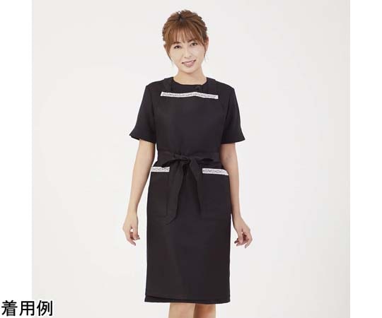 CML LDLレースラインエプロン ブラックxホワイト T100362 1着（ご注文単位1着）【直送品】