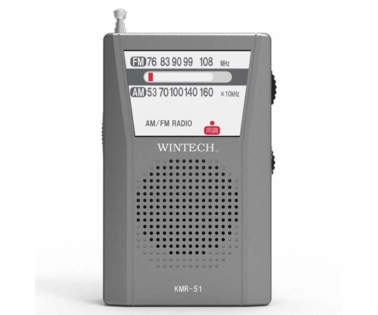 WINTECH AM/FMポケットラジオ 縦型 KMR-51 1個（ご注文単位1個）【直送品】