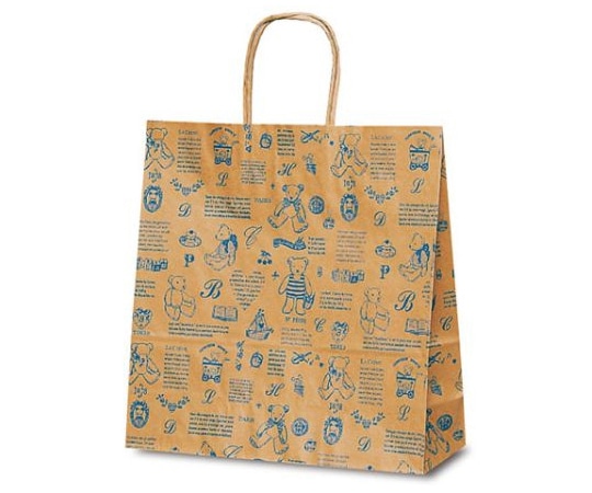 ベルベ 紙袋 自動紐手提袋 T-6 ベアコレクション(ブルー) 200枚 1651 1ケース（ご注文単位1ケース）【直送品】