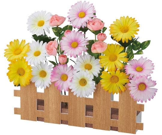 アズワン ガーベラ垣根アレンジ 造花 33-16-11-1 1個(ご注文単位1個)【直送品】