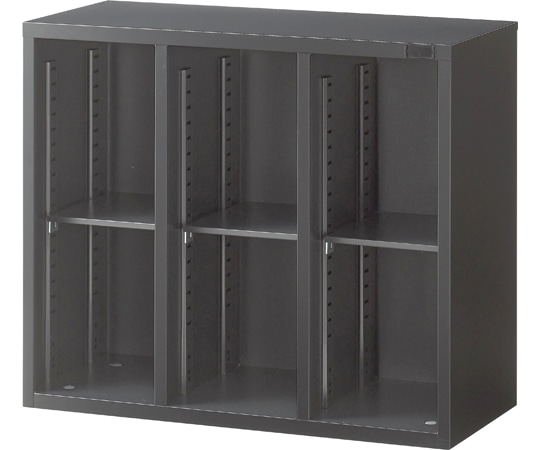 生興 A4判対応書庫ASK ブラック H750mm 上置用 3列オープン W880 ASK-32K3 1台(ご注文単位1台)【直送品】