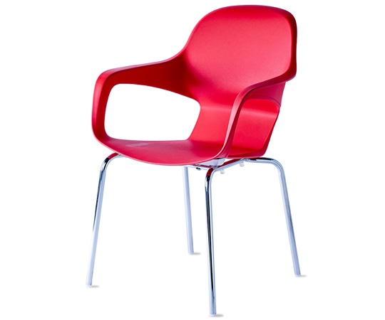 スマイル デザインチェア レッド 4脚入 YMG-9100-1 1箱（ご注文単位1箱）【直送品】