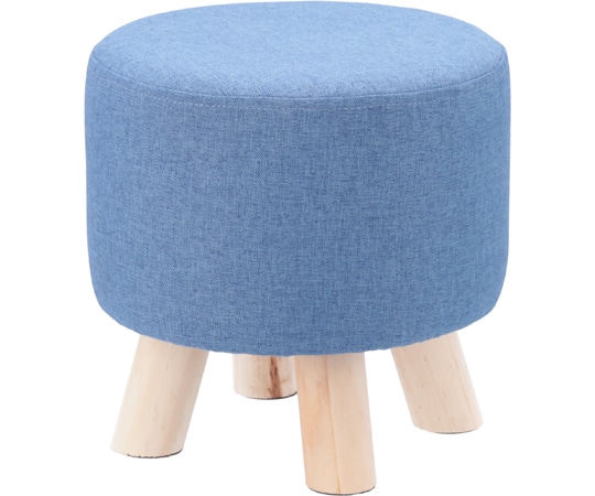 不二貿易 ミニファブリックスツール ラウンドブルー 16442 1個(ご注文単位1個)【直送品】