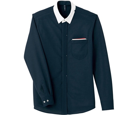 カーシーカシマ CAREAN 長袖ニットシャツ ネイビー 4L CWY151 1枚（ご注文単位1枚）【直送品】