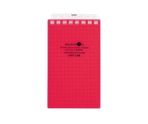 LIHITLAB AQUA DROPs ツイストリング・ノート(メモサイズ) 3赤 N-1661 N1661-3 1冊(ご注文単位1冊)【直送品】