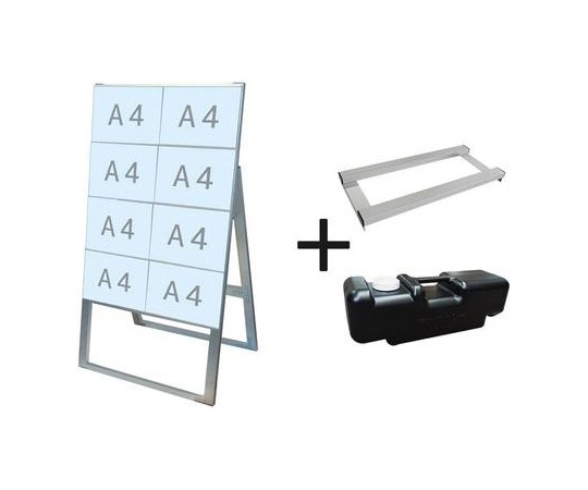 常磐精工 カードケーススタンド看板 A4横8片面ハイ ウエイトアーム・水タンクセット CCSK-A4Y8KH-3SET 1個（ご注文単位1個）【直送品】