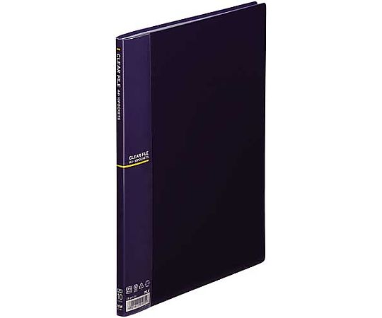 テージー クリアファイルA4縦10ポケット ネイビー CF-441-30 1冊(ご注文単位1冊)【直送品】