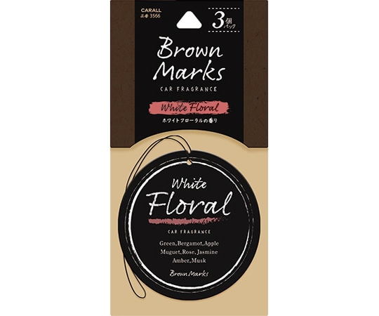 CARALL ブラウンマークスクラフトプレート ホワイトフローラル 3個パック 3566 1パック（ご注文単位1パック）【直送品】
