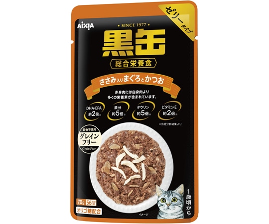 アイシア 黒缶パウチ ささみ入りまぐろとかつお 70g BP-57 1個（ご注文単位1個）【直送品】
