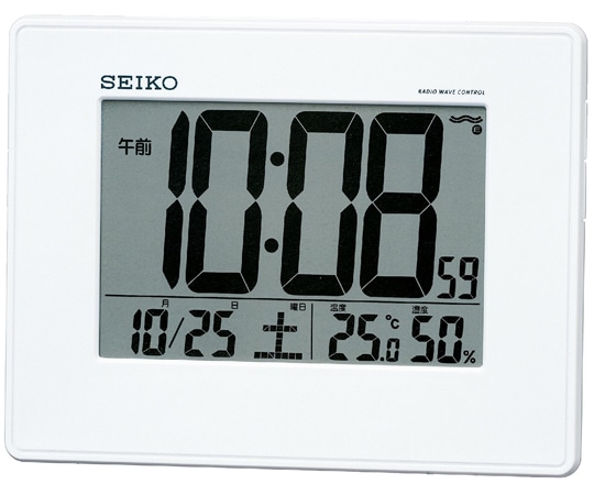 セイコー 掛置き兼用電波デジタル時計 127×165×26mm 白 SQ770W 1個(ご注文単位1個)【直送品】