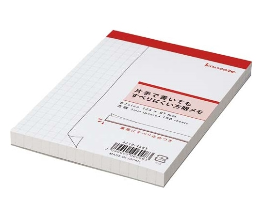 カウネット 片手で書いてもすべりにくい方眼メモ B7 100枚 4219-4583 1冊(ご注文単位1冊)【直送品】