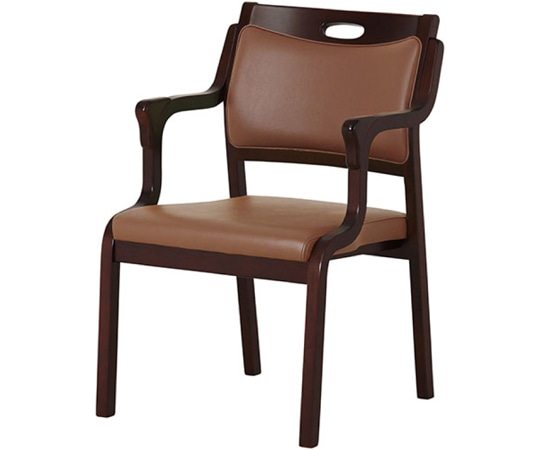 貞苅椅子製作所 スタッキングチェア 半ひじ・グリップ付 1脚入 ブラウン×ブラウン Care-111-AC BR AL-BR 1脚（ご注文単位1脚）【直送品】