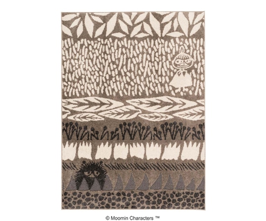 スミノエ MOOMIN ラグ ボタニス 130×185cm グレージュ 13473158 1枚（ご注文単位1枚）【直送品】