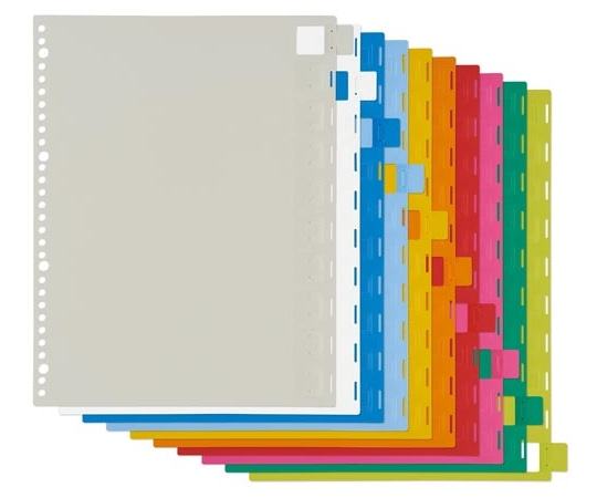 カウネット 見出し位置自在 PP製仕切カード 30穴10山 4386-8070 1組(ご注文単位1組)【直送品】
