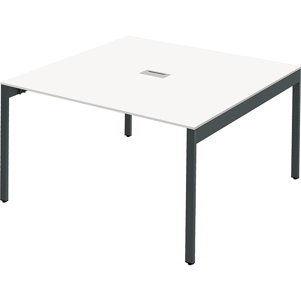 Y2K 配線機能付きスリムフリーアドレスデスク1212 ホワイト  1個(ご注文単位1個)【直送品】