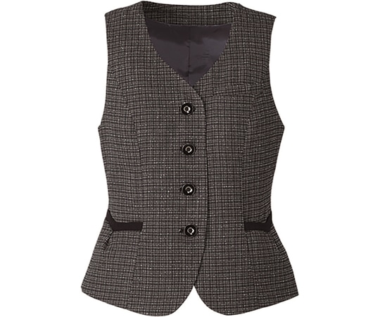 カーシーカシマ ENJOY ベスト TWEEDY CHECK ブラック 17号 EAV684 1枚（ご注文単位1枚）【直送品】