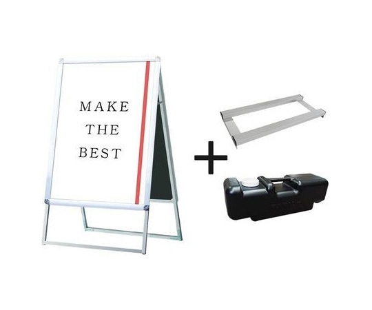 常磐精工 ポスターグリップスタンド看板 屋内用 B2両面シルバー ウエイトアーム・水タンクセット PGSK-B2RS-3SET 1個（ご注文単位1個）【直送品】