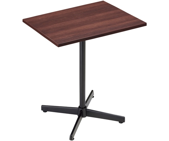 アズワン カフェテーブル W50×D60cm 天板:ブラウン 脚:ブラック 61-785-2-2 1台（ご注文単位1台）【直送品】
