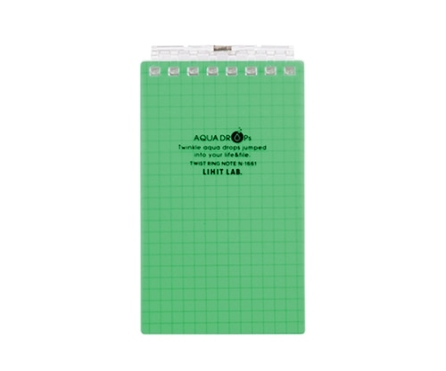 LIHITLAB AQUA DROPs ツイストリング・ノート(メモサイズ) 6黄緑 N-1661 N1661-6 1冊(ご注文単位1冊)【直送品】