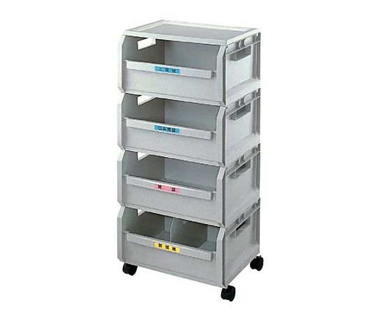 エスコ 510x370x1070mm 分別回収ボックス(4段) EA995C-15 1個(ご注文単位1個)【直送品】