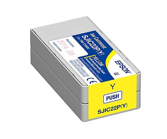 エプソン TM-C3500用 インクカートリッジ(イエロー) SJIC22PY 1個(ご注文単位1個)【直送品】