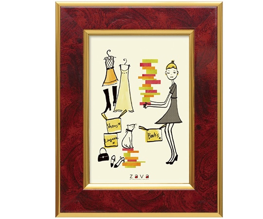 万丈 フォトフレーム クラシック L判 ワイン PFC-L-WI 1個(ご注文単位1個)【直送品】