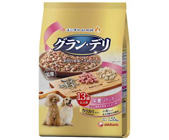 ユニ・チャーム グランデリ カリカリ仕立て 13歳以上用 栄養バランスセレクト 1.55kg 62514 1個（ご注文単位1個）【直送品】